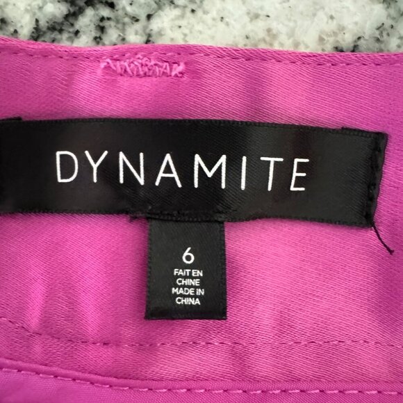 Dynamite Izabel pink Satin 2 piece outfit cargo pants sz 6 and bandeau top L - Picture 14 of 16